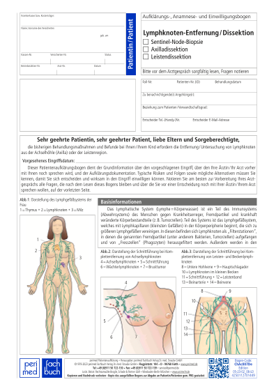 Patientenaufklärungsbogen Lymphknotendissektion (Axilla-, Leiste)  (ChAc007De)